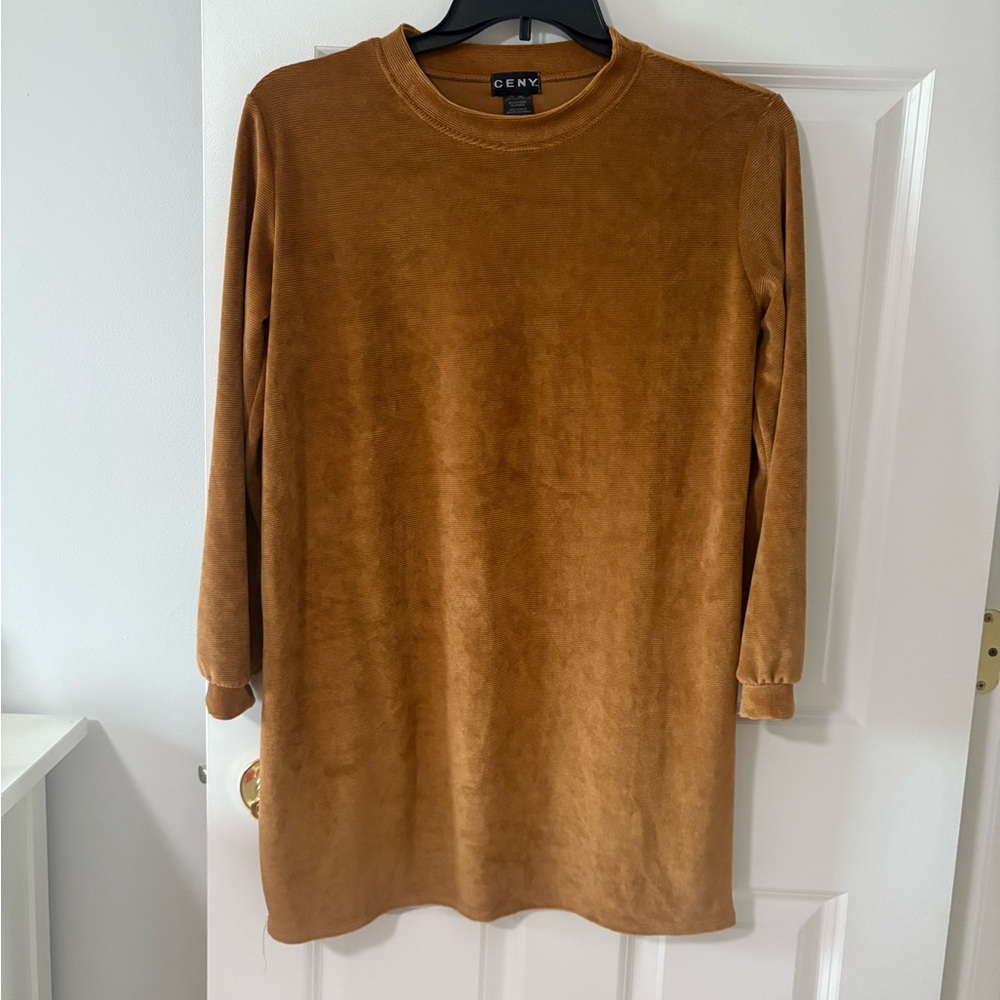 CENY Brown Long Sleeve Sweater Dress
